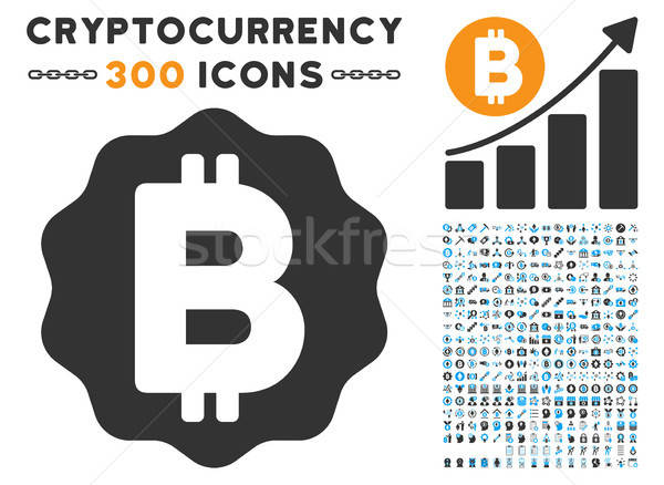 Bitcoin Medal Coin Flat Icon with Set Stock photo © ahasoft