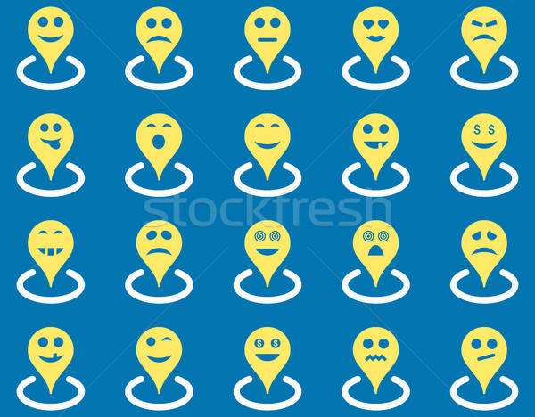 Smiled location icons Stock photo © ahasoft