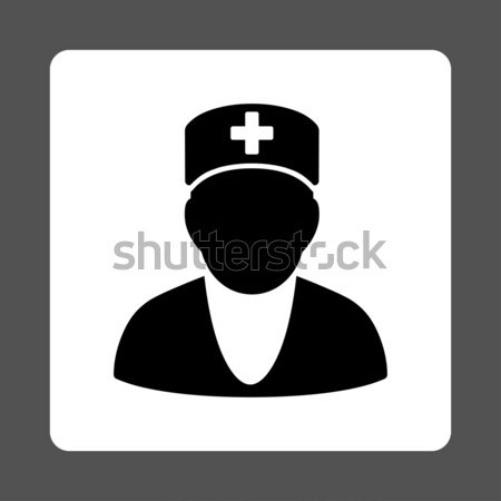 Hospital recepcionista ícone cor preto Foto stock © ahasoft