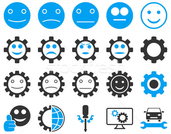 Tools and Smile Gears Icons Stock photo © ahasoft