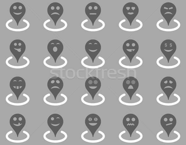 Smiled location icons Stock photo © ahasoft