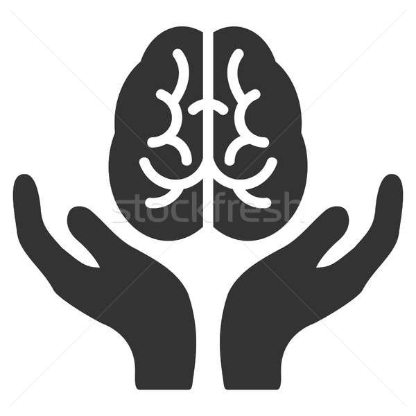 Brain Care Hands Raster Icon Stock photo © ahasoft