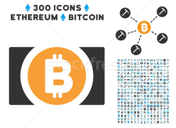 Bitcoin Cash Flat Icon with Clip Art Stock photo © ahasoft