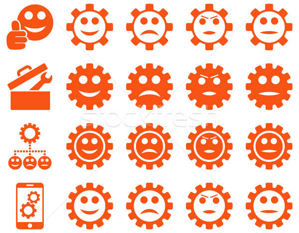 Narzędzia uśmiech narzędzi ikona wektora zestaw Zdjęcia stock © ahasoft