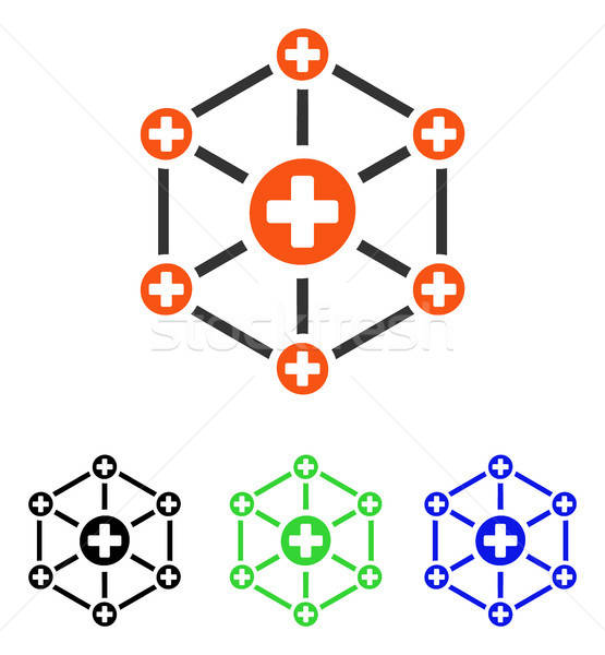 Medical Network Flat Vector Icon Stock photo © ahasoft