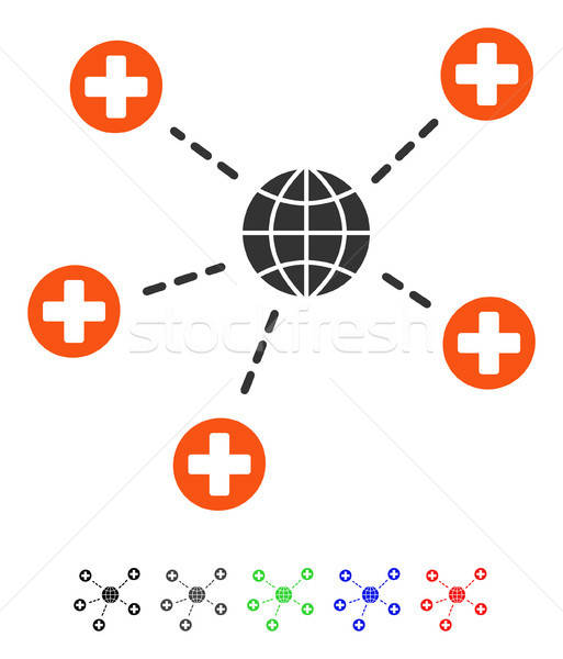 Globale medische betrekkingen icon vector pictogram Stockfoto © ahasoft