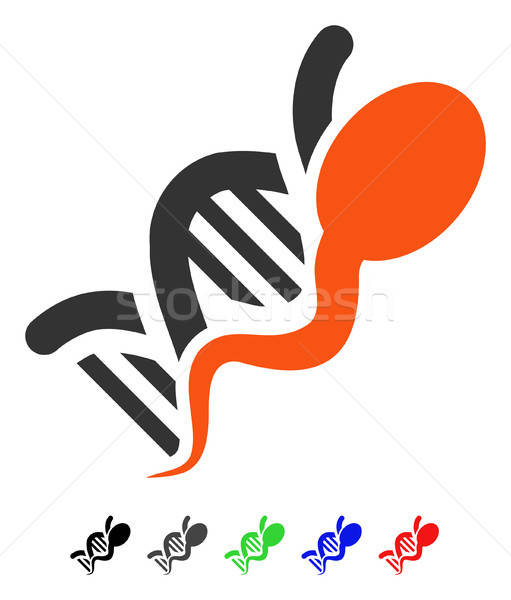 Sperma genoom icon gekleurd kleur zwarte Stockfoto © ahasoft