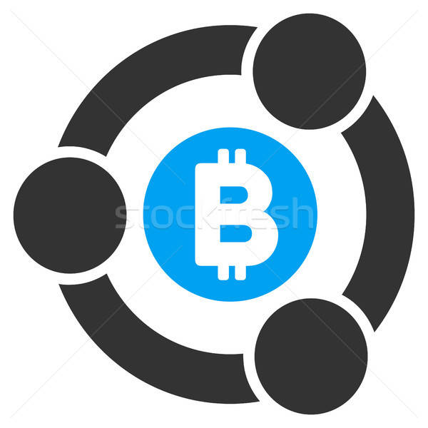 Bitcoin collaborazione icona vettore pittogramma applicazione Foto d'archivio © ahasoft
