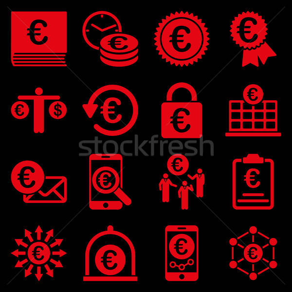 Euro banking business and service tools icons Stock photo © ahasoft