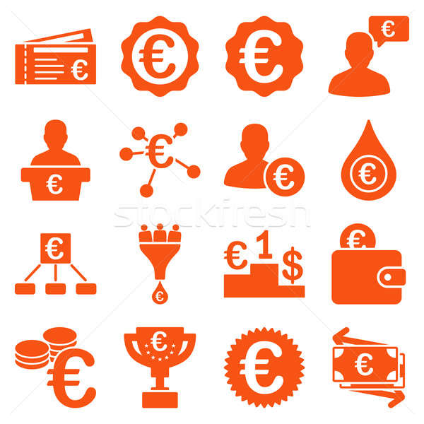 Euro banking business and service tools icons Stock photo © ahasoft