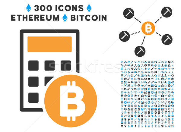 Bitcoin calculadora icono inteligentes contrato símbolos Foto stock © ahasoft