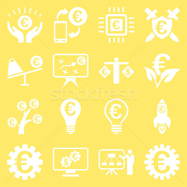 Euro banking business and service tools icons Stock photo © ahasoft