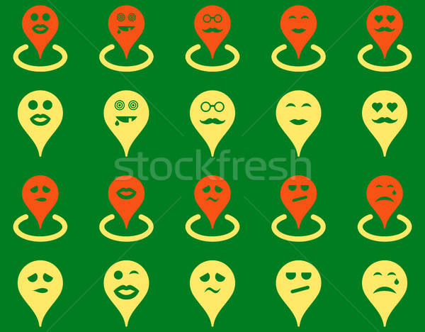 Stock photo: Smiled map marker icons