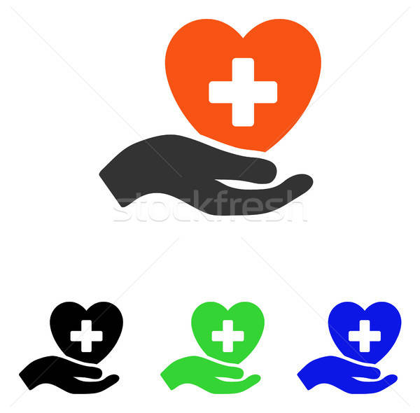 Hand bieten Kardiologie Vektor Symbol Piktogramm Stock foto © ahasoft