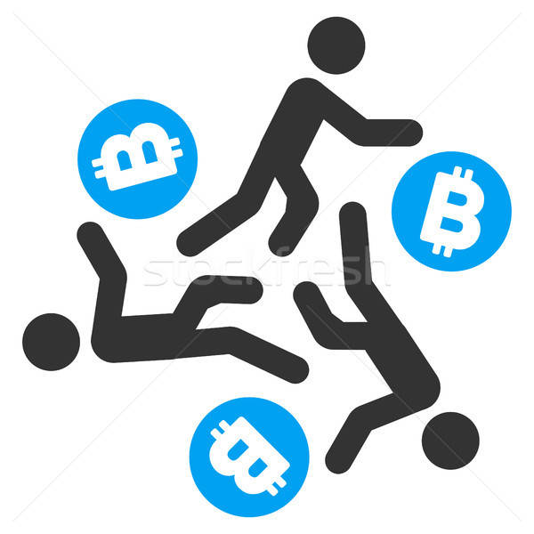 Running Persons For Bitcoin Flat Icon Stock photo © ahasoft