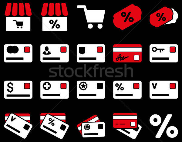 Shopping and bank card icon set Stock photo © ahasoft
