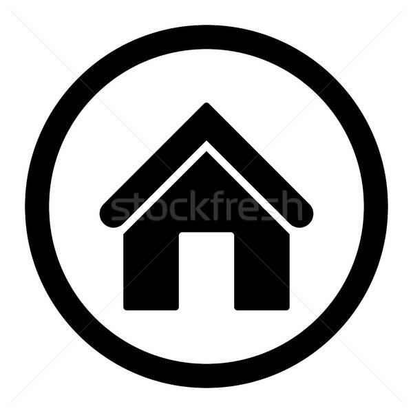 Stock photo: Home flat black color rounded vector icon