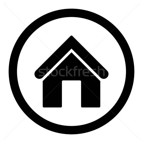 Home flat black color rounded vector icon Stock photo © ahasoft