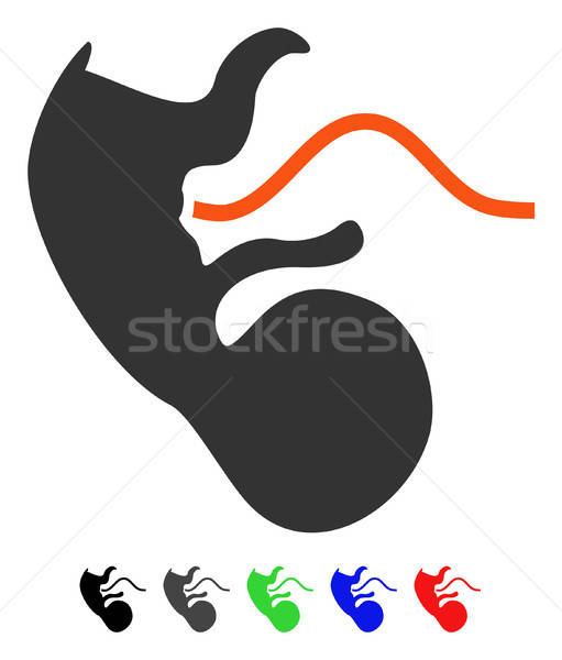 Aap embryo icon vector gekleurd kleur Stockfoto © ahasoft