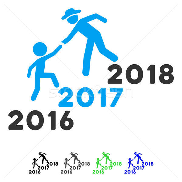 Annual Friends Stairs Help Flat Icon Stock photo © ahasoft