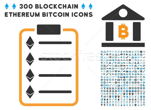 Ethereum List Pad Flat Icon with Set Stock photo © ahasoft