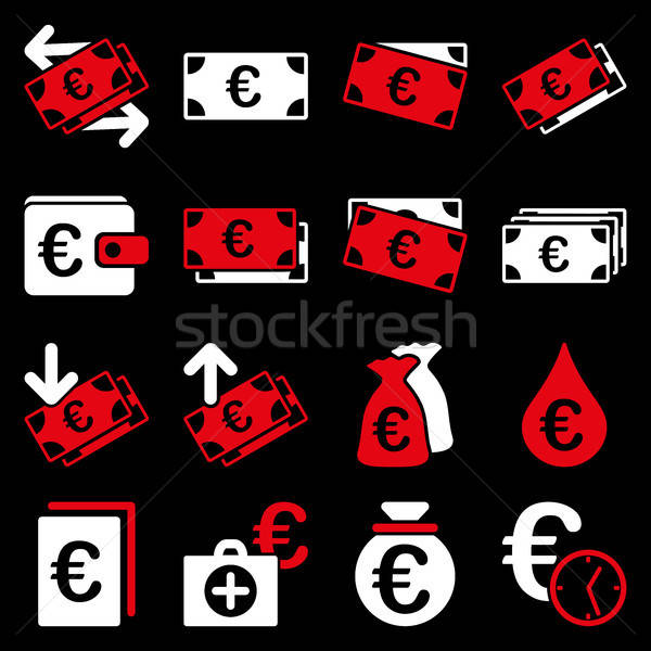 Stock photo: Euro banking business and service tools icons