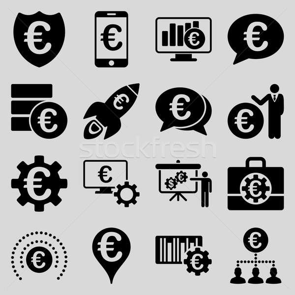 Euro banking business and service tools icons Stock photo © ahasoft