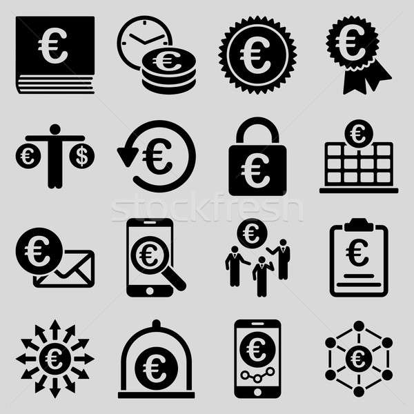 Foto stock: Euros · bancario · negocios · servicio · herramientas · iconos