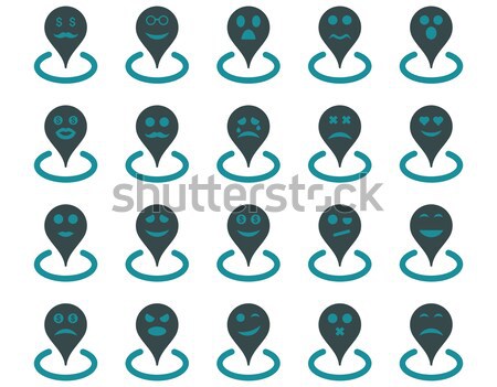 Stock photo: Smiled location icons