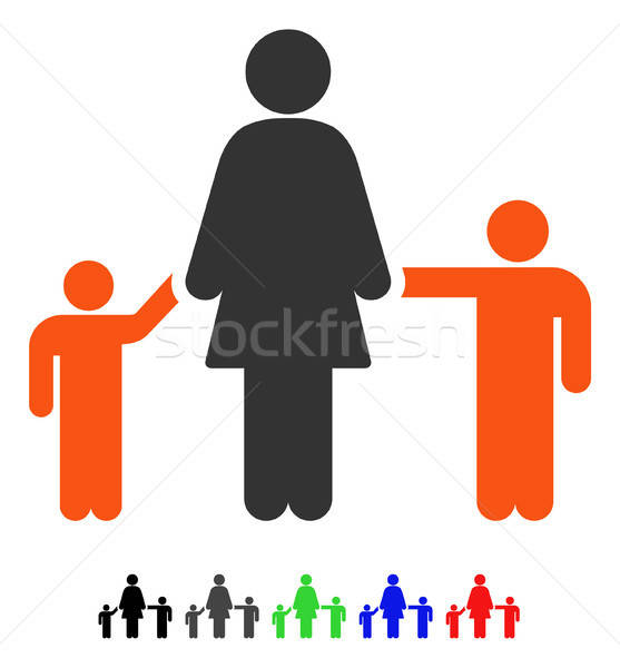 Mother And Children Flat Icon Stock photo © ahasoft