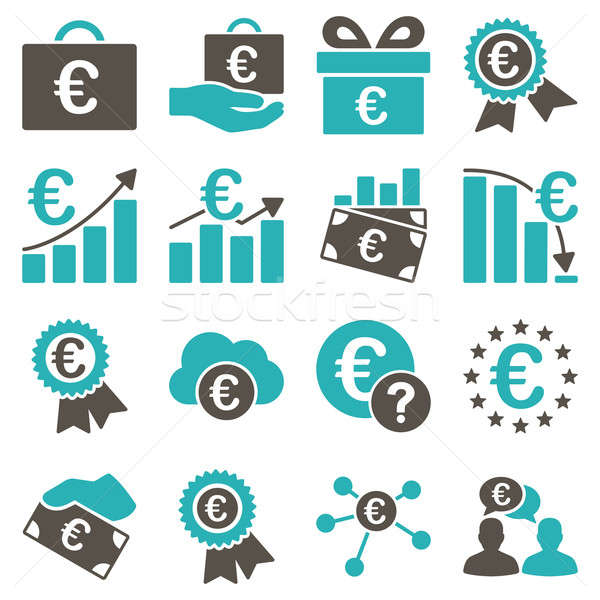 Euro bancaire business dienst tools iconen Stockfoto © ahasoft