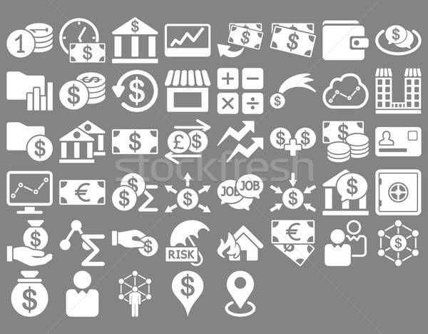 Stockfoto: Business · iconen · witte · kleur · vector