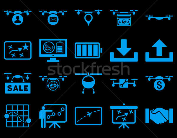 Stock photo: Air drone and quadcopter tool icons