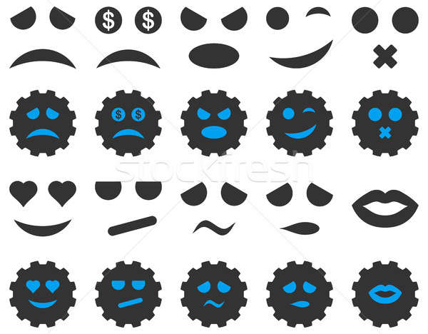 Tool, gear, smile, emotion icons Stock photo © ahasoft