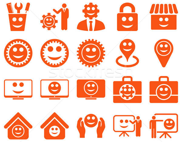 Tools, gears, smiles, management icons. Stock photo © ahasoft