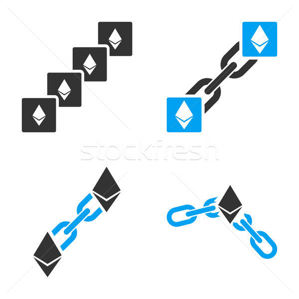 Ethereum Blockchain Vector Icon Set Stock photo © ahasoft