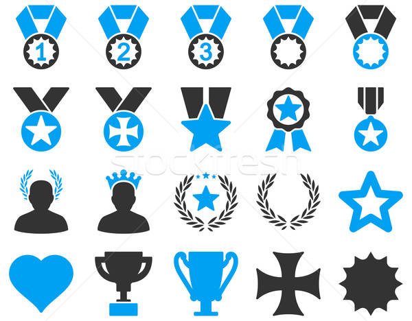 Concorrenza successo icone blu grigio Foto d'archivio © ahasoft