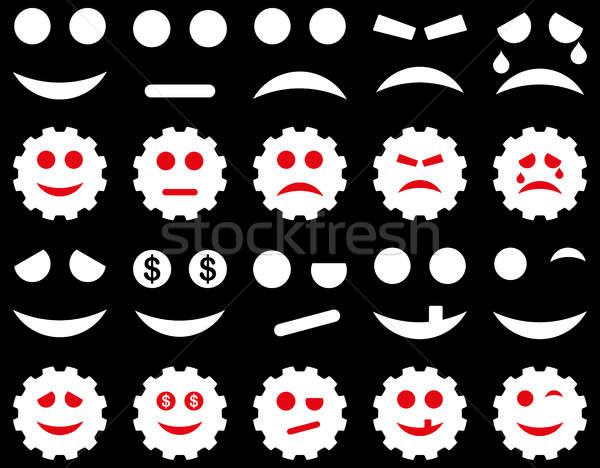 Unelte unelte zâmbeşte emoticoane icoane set Imagine de stoc © ahasoft