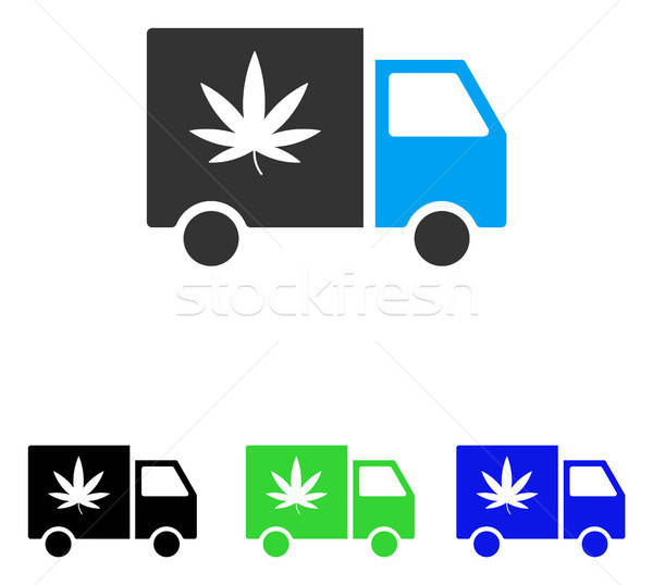 Cannabis Lieferwagen Vektor Symbol Piktogramm Illustration Stock foto © ahasoft