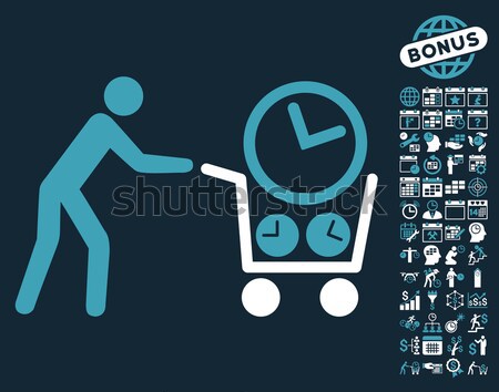 Ethereum Shopping Cart Flat Icon with Set Stock photo © ahasoft
