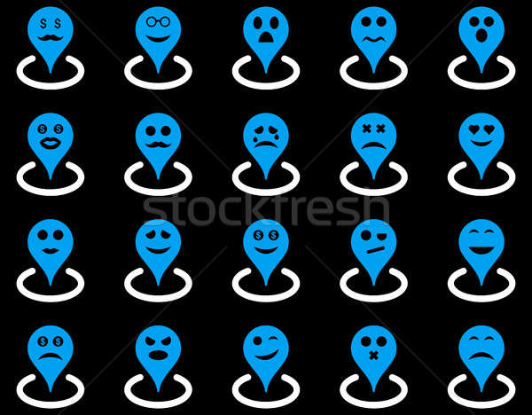 Smiled location icons Stock photo © ahasoft