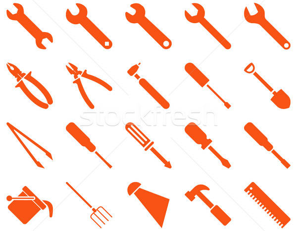 Ausrüstung Werkzeuge Symbole Vektor Set Stil Stock foto © ahasoft