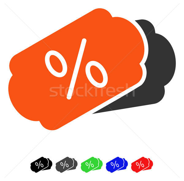 Korting coupons icon vector gekleurd kleur Stockfoto © ahasoft