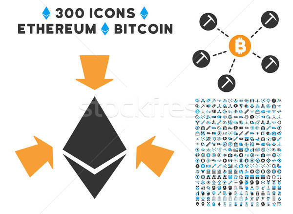 Ethereum Collect Arrows Flat Icon with Set Stock photo © ahasoft