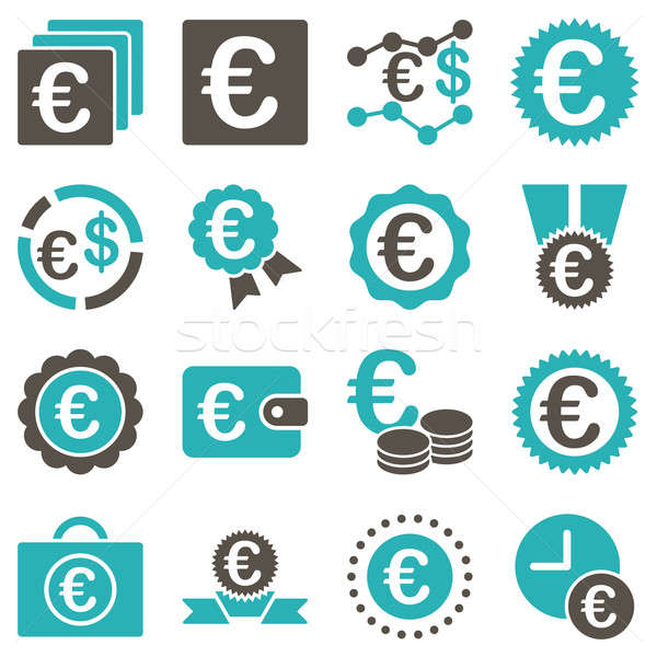 Euro banking business and service tools icons Stock photo © ahasoft