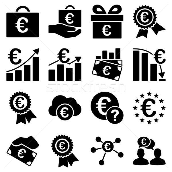 Euro banking business and service tools icons Stock photo © ahasoft