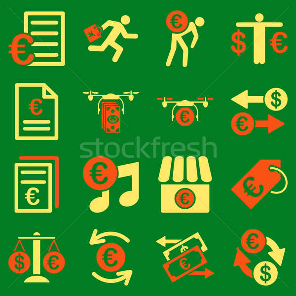 Euro banking business and service tools icons Stock photo © ahasoft