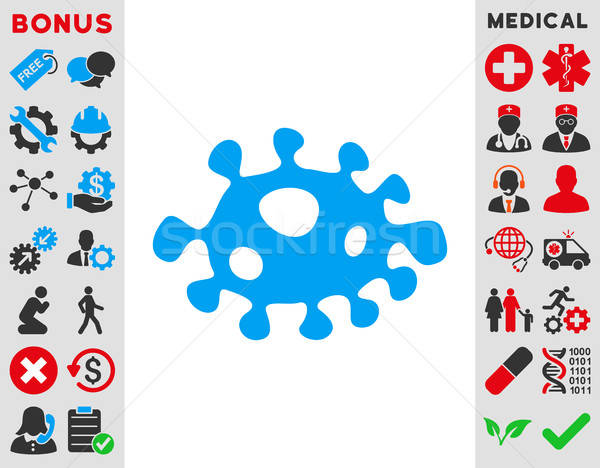 Bacteriile icoană vector stil simbol albastru Imagine de stoc © ahasoft