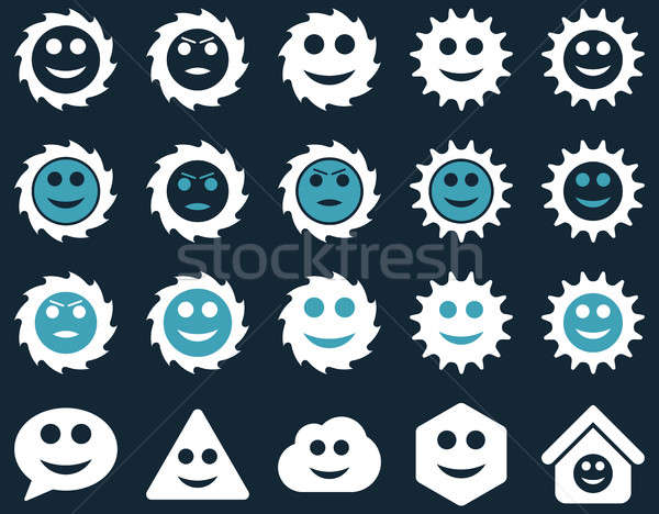 Tools, gears, smiles, emotions icons Stock photo © ahasoft