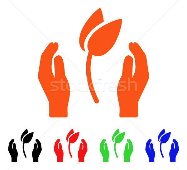 Sprout Care Hands Vector Icon Stock photo © ahasoft